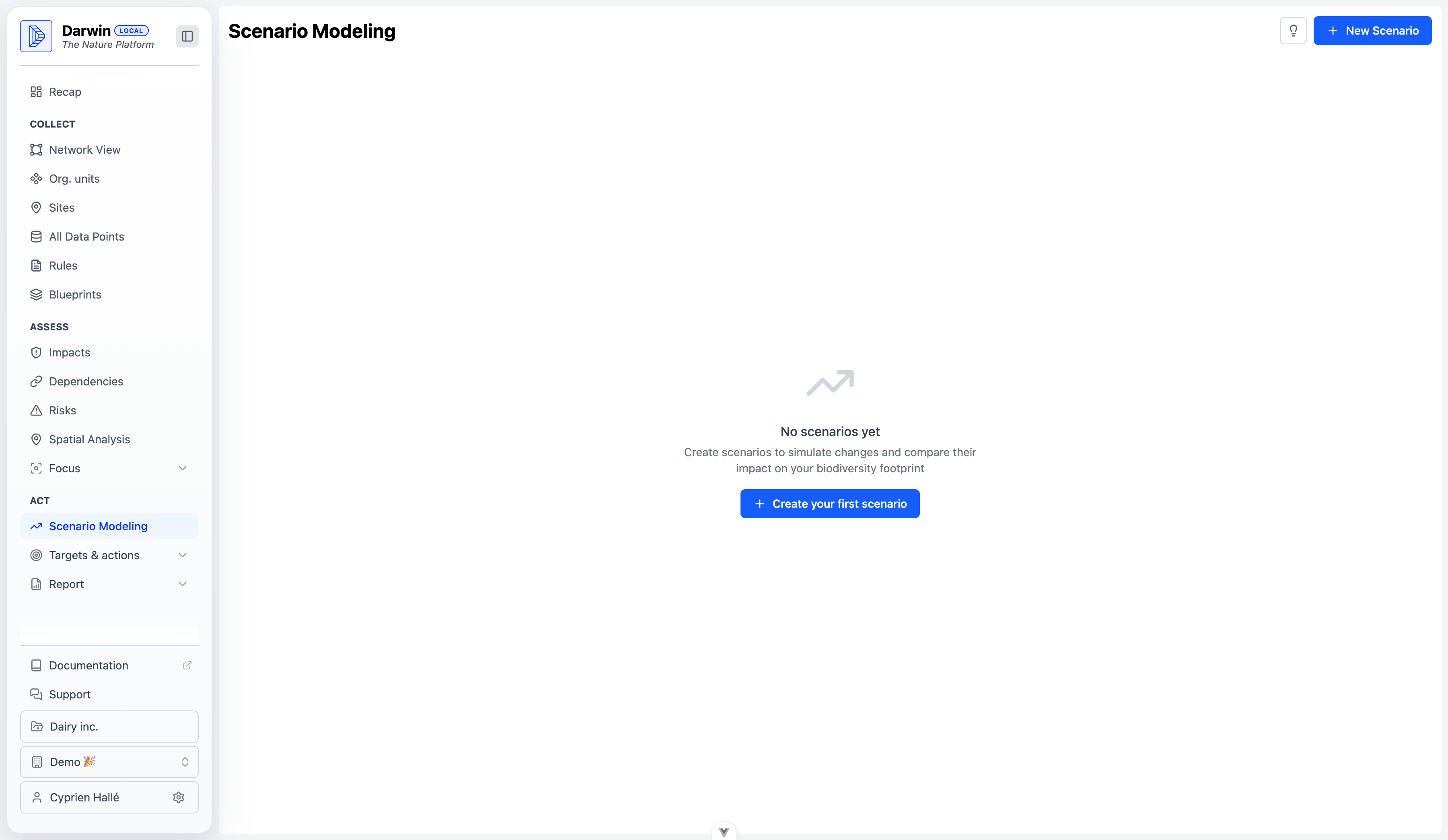 Scenario Modeling view